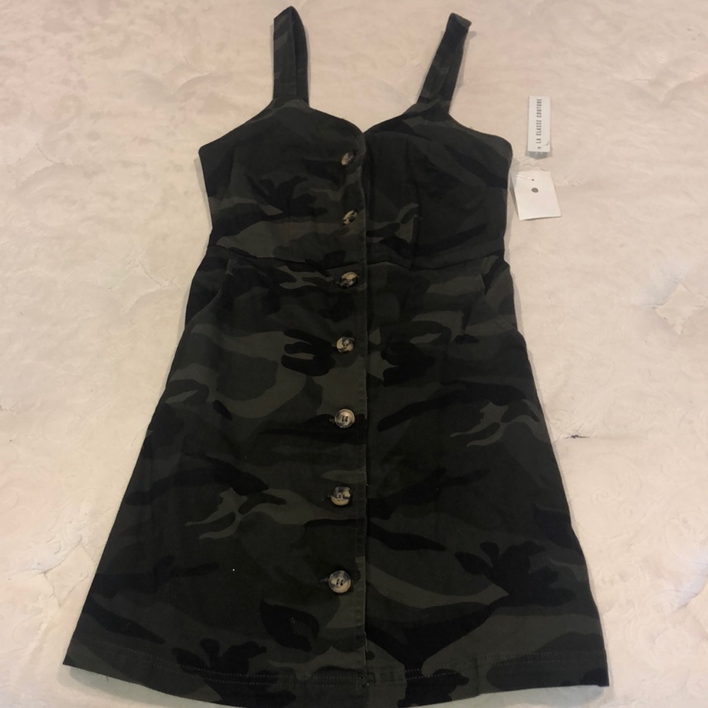 Camouflage Button-Down Mini Dress
